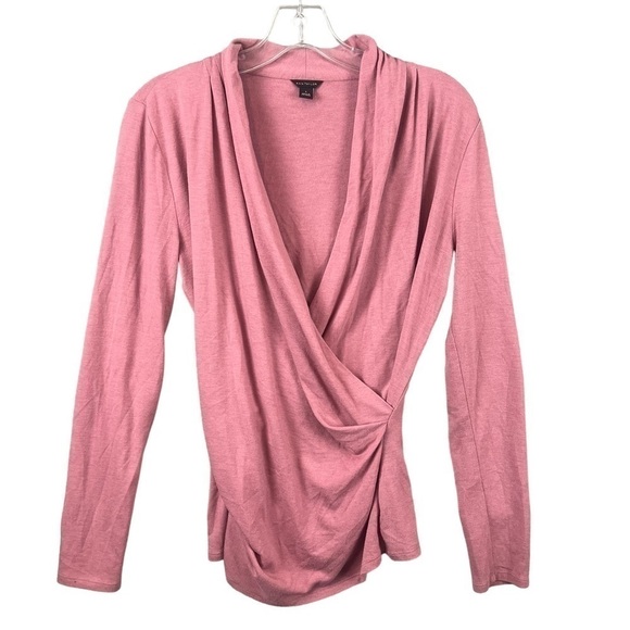 Ann Taylor Draped Jersey Top Blouse Mauve Pink Size Small - Picture 1 of 6